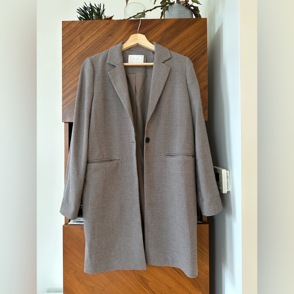 OAK + FORT Houndstooth Lightweight Coat Size XS